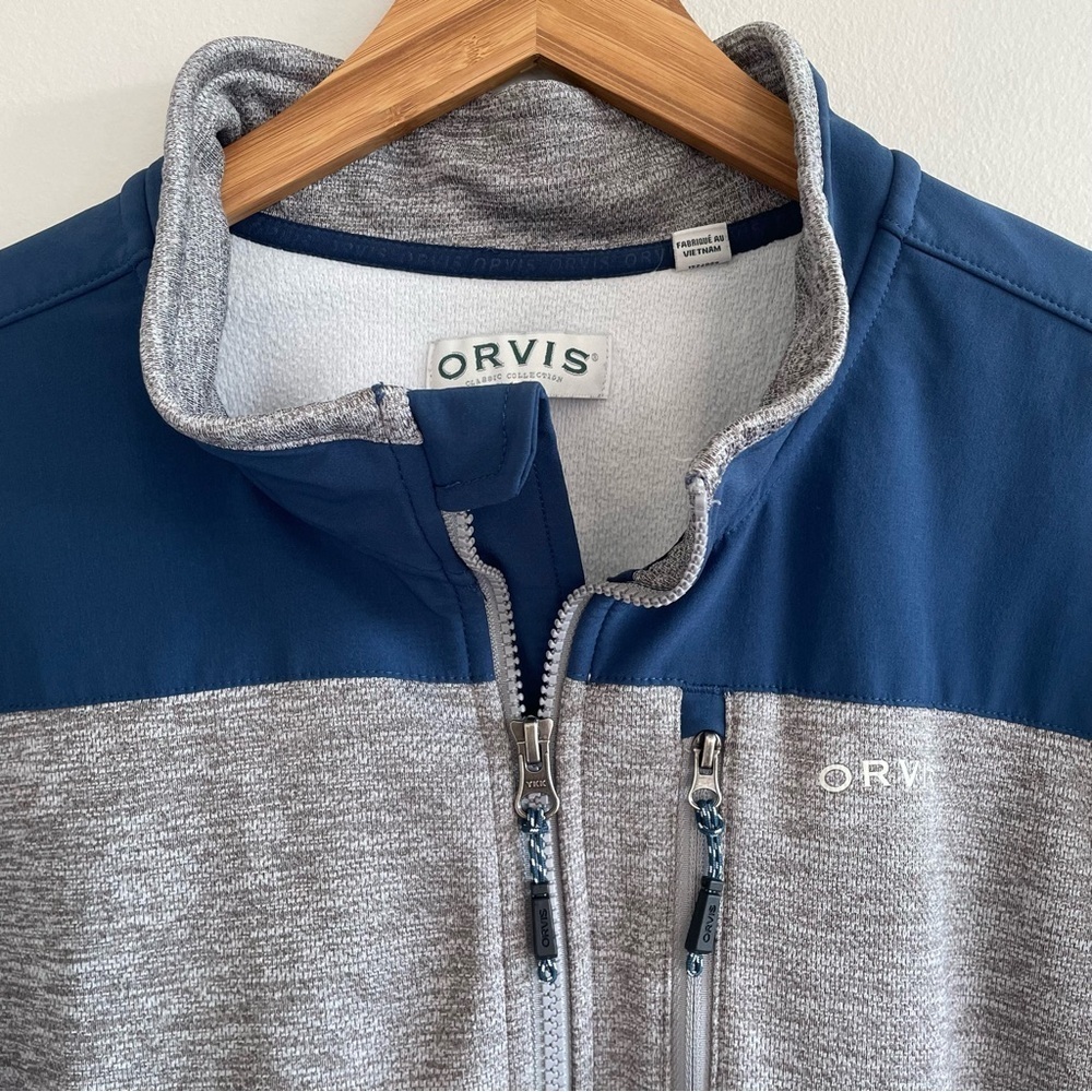 Orvis Men's Full Zip Up Jacket Blue/Heather Gray Size XXL - Picture 11 of 16